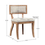 Set di 2 sedie da pranzo in stile antico francese beige chiaro naturale