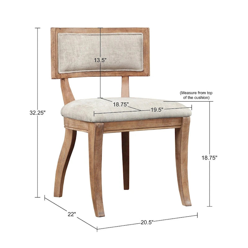 Set di 2 sedie da pranzo in stile antico francese beige chiaro naturale