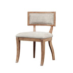 Set di 2 sedie da pranzo in stile antico francese beige chiaro naturale