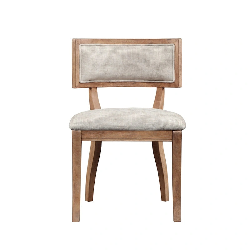 Set di 2 sedie da pranzo in stile antico francese beige chiaro naturale