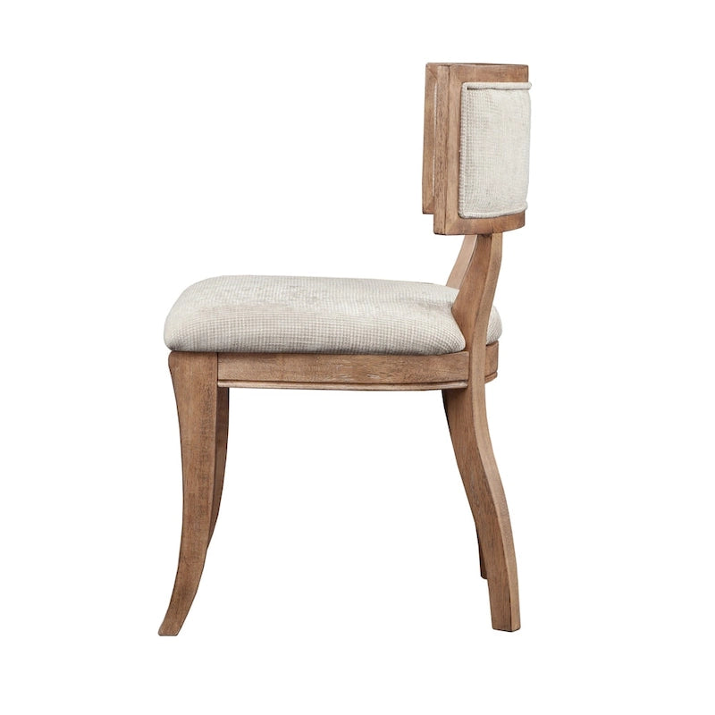 Set di 2 sedie da pranzo in stile antico francese beige chiaro naturale