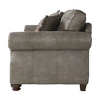 Divanetto "Loveseat" in Similpelle Grigio Pietra con Borchie