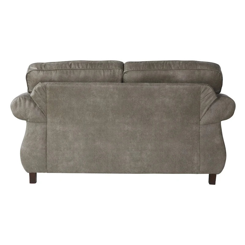 Divanetto "Loveseat" in Similpelle Grigio Pietra con Borchie