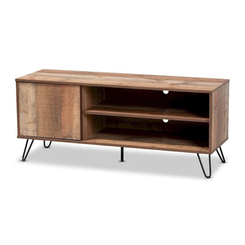 Mobile TV a 1 anta in stile moderno contemporaneo con finitura rovere rustico