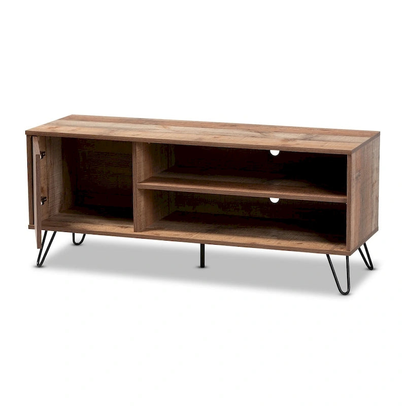 Mobile TV a 1 anta in stile moderno contemporaneo con finitura rovere rustico