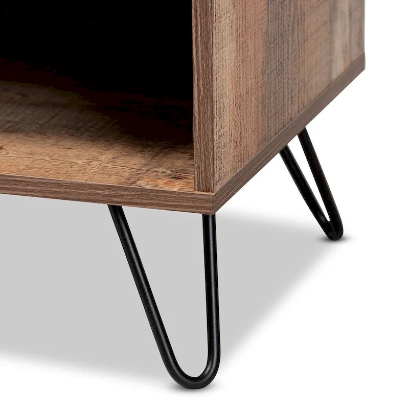Mobile TV a 1 anta in stile moderno contemporaneo con finitura rovere rustico