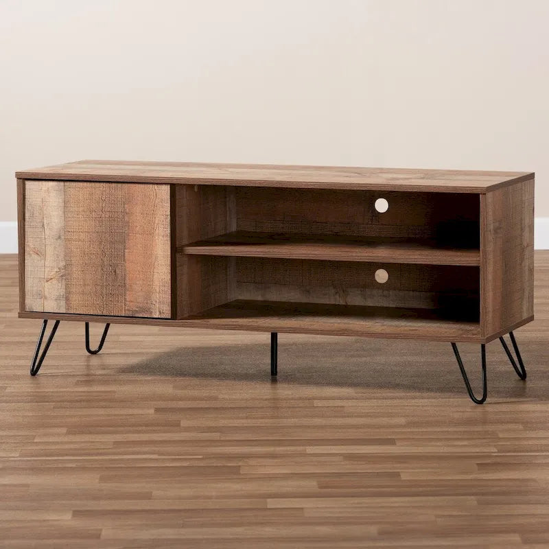 Mobile TV a 1 anta in stile moderno contemporaneo con finitura rovere rustico