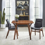 Set di 2 sedie da pranzo in similpelle Mid-Century Modern noce nero