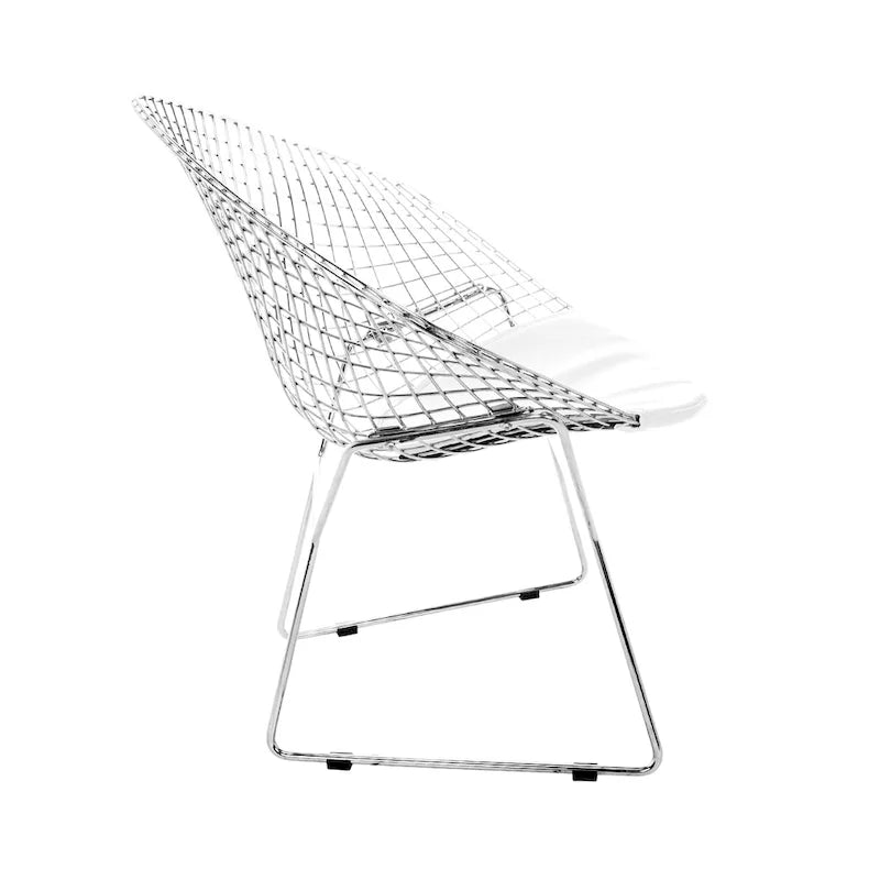 Sedia Diamond Wire con Cuscino Nero - 33A x 33L x 26P
