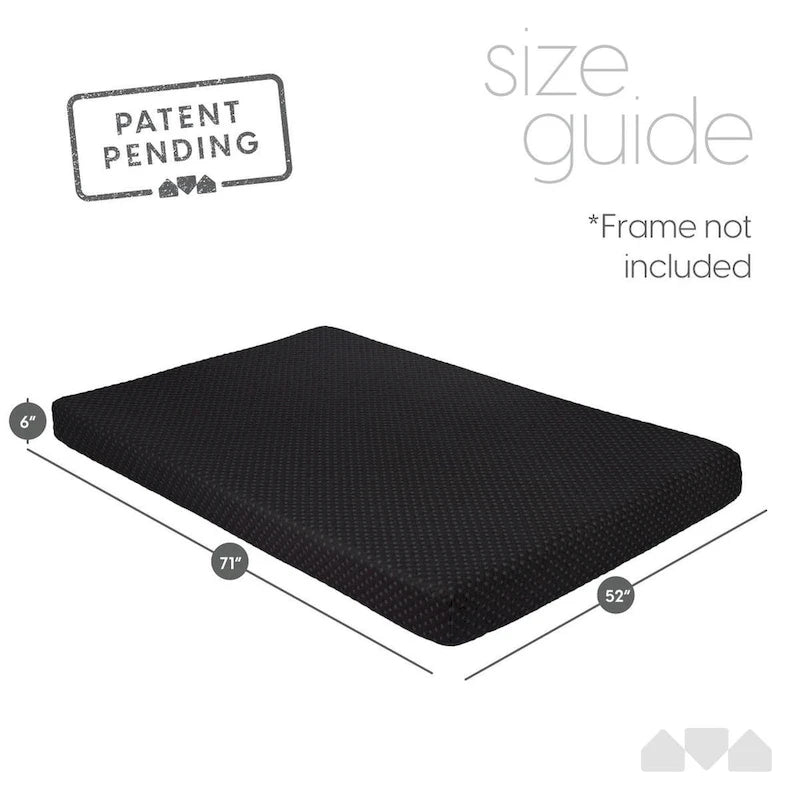 Milliard Materasso Futon in Memory Foam Nero a Piazza e Mezza