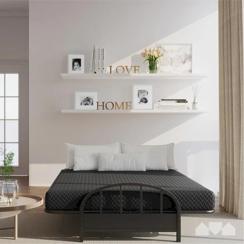 Milliard Materasso Futon in Memory Foam Nero a Piazza e Mezza