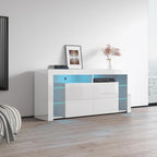 Mobile TV moderno lucido da 61 pollici con luci LED e spazio di archiviazione