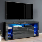 Mobile TV moderno lucido da 61 pollici con luci LED e spazio di archiviazione