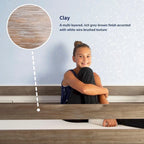 Letto a soppalco basso classico singolo con scale, scivolo facile e tenda