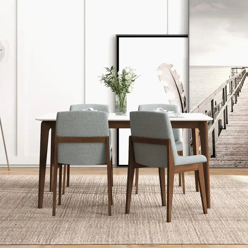 Sedia da pranzo Odessa Mid Century in misto poliestere (set di 2)