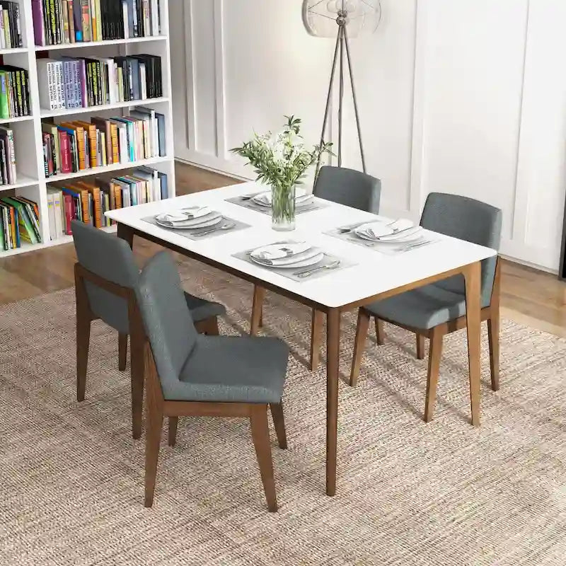 Sedia da pranzo Odessa Mid Century in misto poliestere (set di 2)