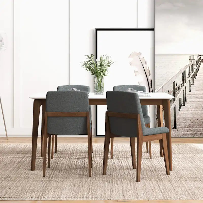 Sedia da pranzo Odessa Mid Century in misto poliestere (set di 2)