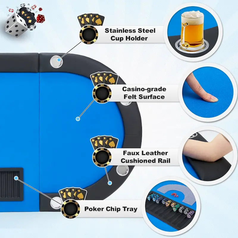Tavolo da poker da 9 giocatori AVAWING, Casinò e tempo libero