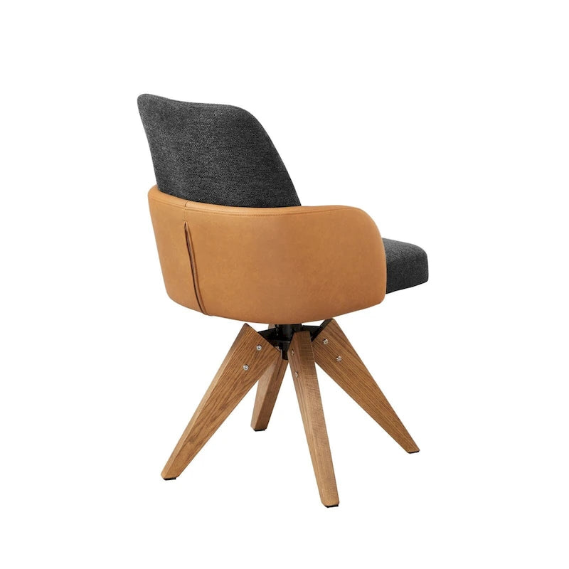 Sedia da Scrivania per Ufficio Girevole Rivestita Mid-Century Modern