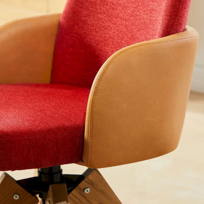 Sedia da Scrivania per Ufficio Girevole Rivestita Mid-Century Modern