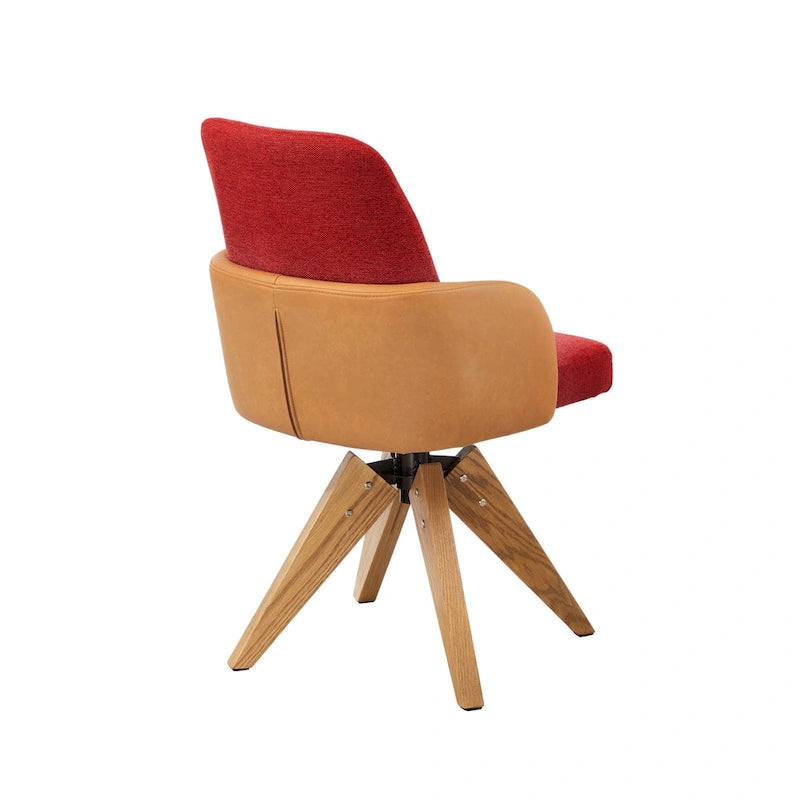 Sedia da Scrivania per Ufficio Girevole Rivestita Mid-Century Modern
