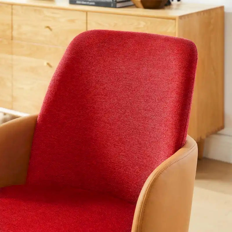 Sedia da Scrivania per Ufficio Girevole Rivestita Mid-Century Modern