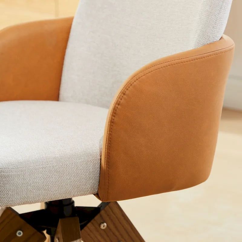 Sedia da Scrivania per Ufficio Girevole Rivestita Mid-Century Modern
