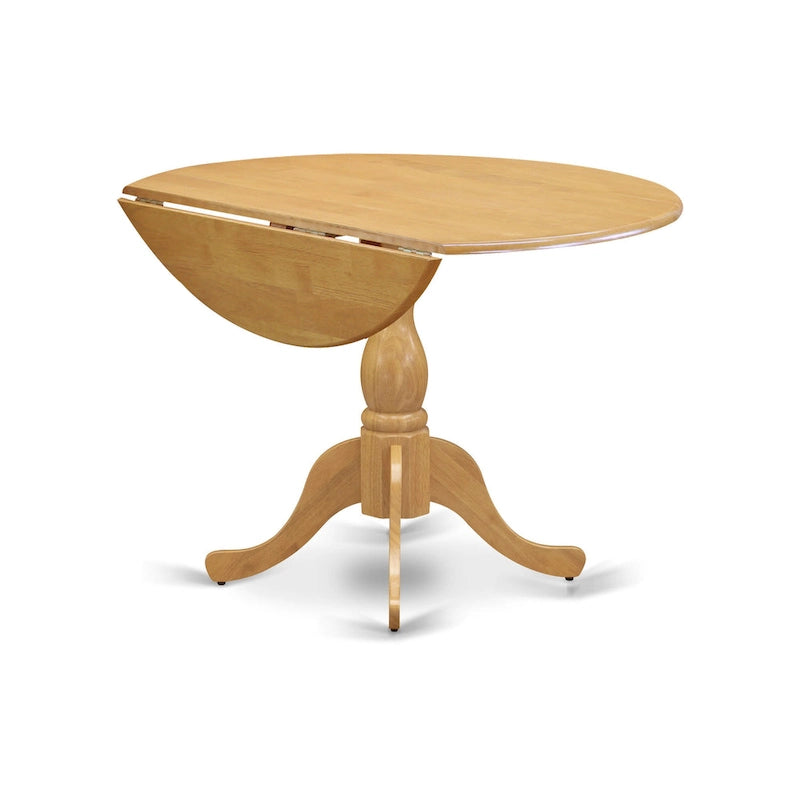 East West Furniture Dublin Tavolo da Cucina Moderno - un Tavolo da Pranzo Rotondo con Piano Ribaltabile e Base a Piedistallo, (Opzione Finitura)