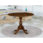 East West Furniture Dublin Tavolo da Cucina Moderno - un Tavolo da Pranzo Rotondo con Piano Ribaltabile e Base a Piedistallo, (Opzione Finitura)