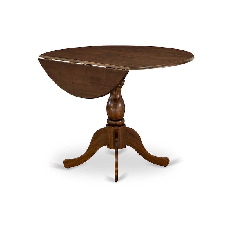 East West Furniture Dublin Tavolo da Cucina Moderno - un Tavolo da Pranzo Rotondo con Piano Ribaltabile e Base a Piedistallo, (Opzione Finitura)