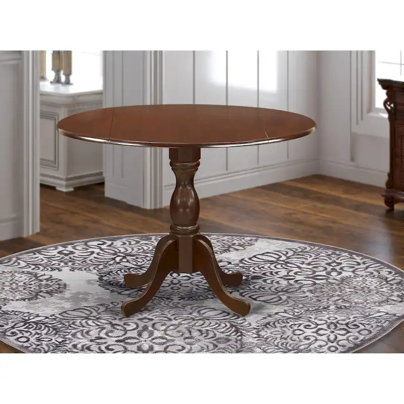 East West Furniture Dublin Tavolo da Cucina Moderno - un Tavolo da Pranzo Rotondo con Piano Ribaltabile e Base a Piedistallo, (Opzione Finitura)