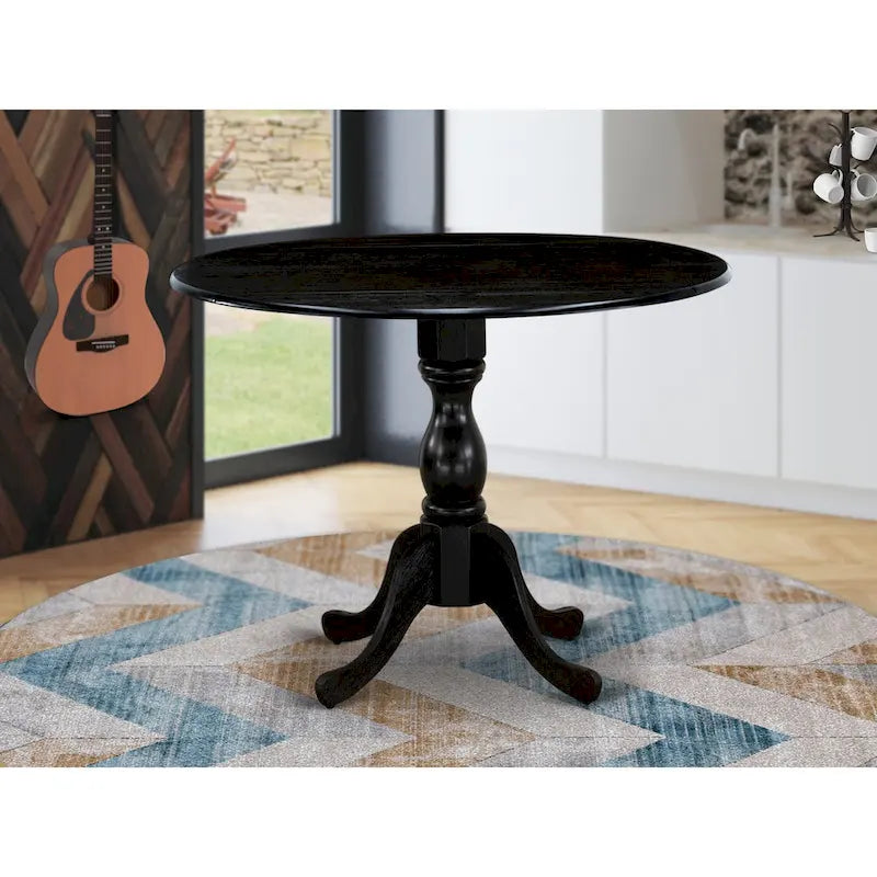 East West Furniture Dublin Tavolo da Cucina Moderno - un Tavolo da Pranzo Rotondo con Piano Ribaltabile e Base a Piedistallo, (Opzione Finitura)