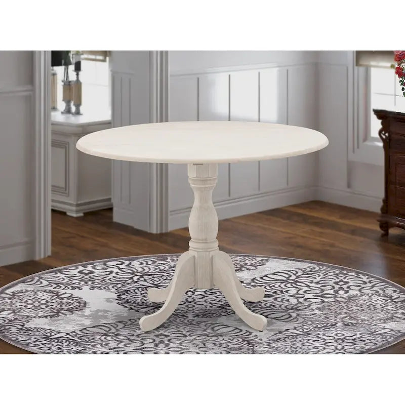 East West Furniture Dublin Tavolo da Cucina Moderno - un Tavolo da Pranzo Rotondo con Piano Ribaltabile e Base a Piedistallo, (Opzione Finitura)