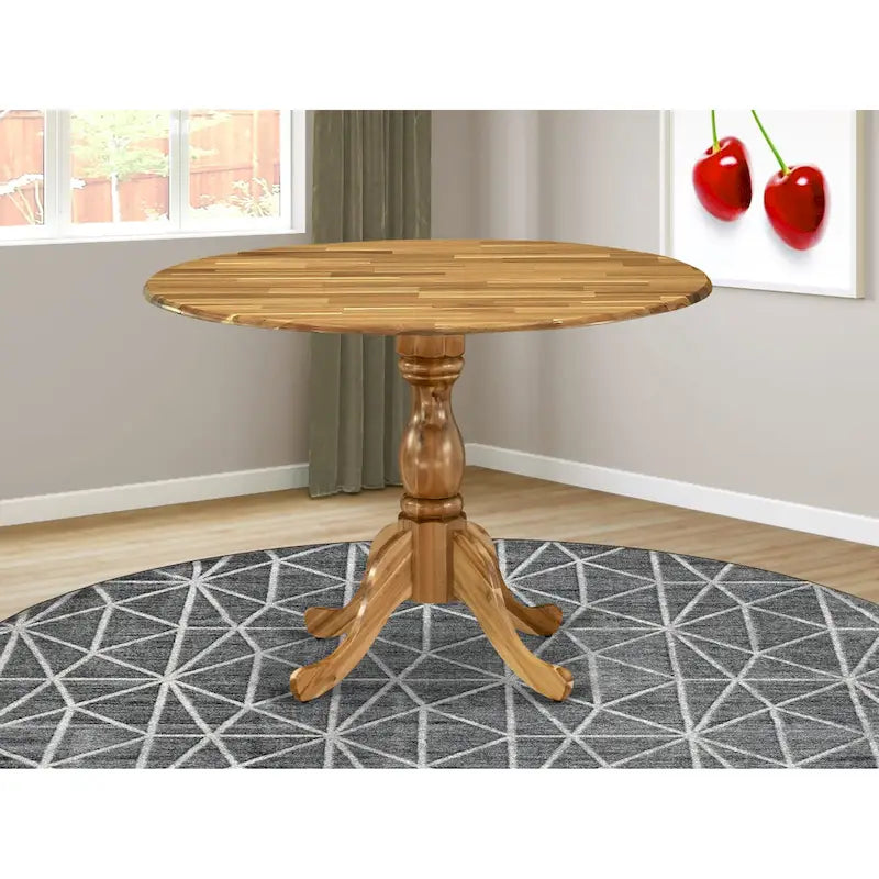 East West Furniture Dublin Tavolo da Cucina Moderno - un Tavolo da Pranzo Rotondo con Piano Ribaltabile e Base a Piedistallo, (Opzione Finitura)