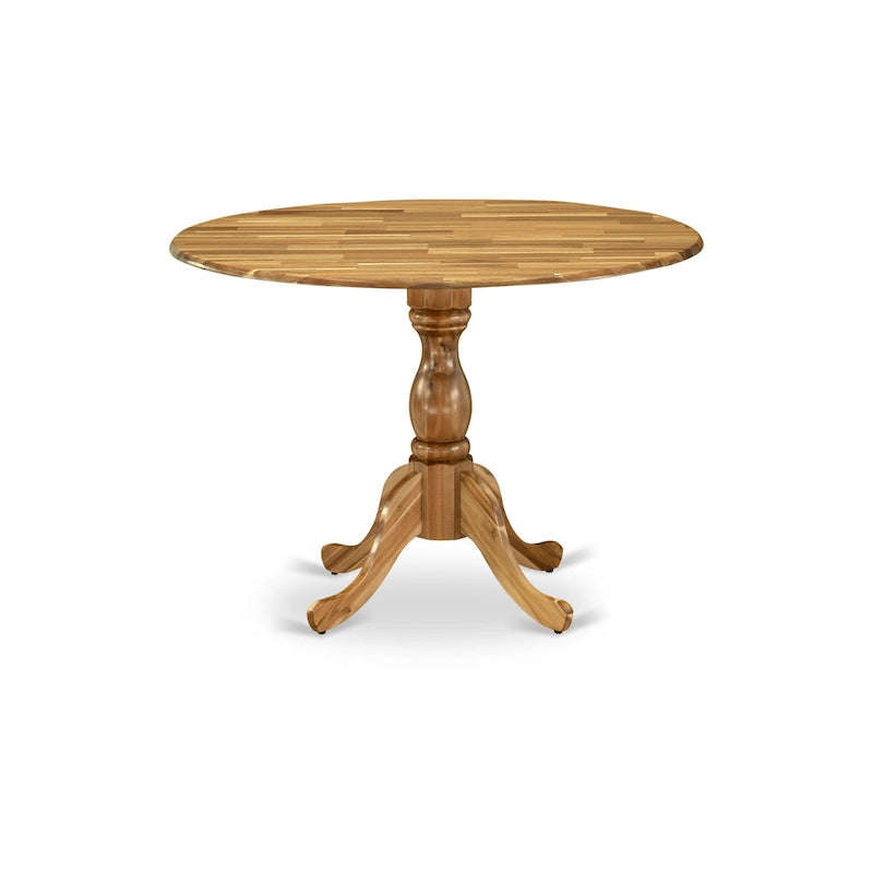 East West Furniture Dublin Tavolo da Cucina Moderno - un Tavolo da Pranzo Rotondo con Piano Ribaltabile e Base a Piedistallo, (Opzione Finitura)