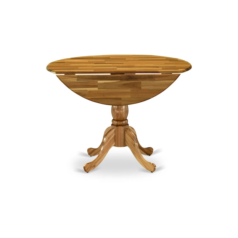 East West Furniture Dublin Tavolo da Cucina Moderno - un Tavolo da Pranzo Rotondo con Piano Ribaltabile e Base a Piedistallo, (Opzione Finitura)