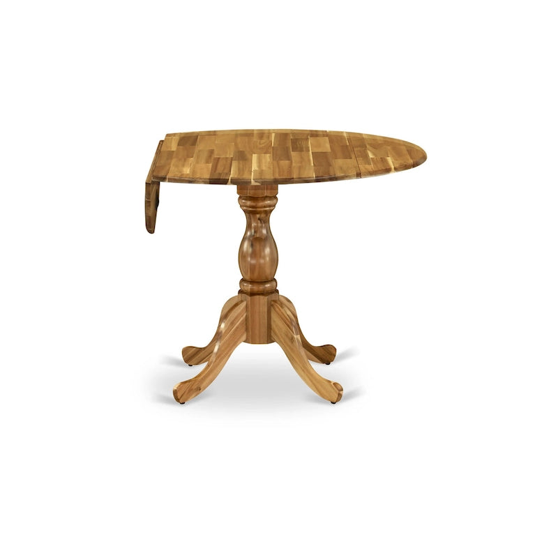 East West Furniture Dublin Tavolo da Cucina Moderno - un Tavolo da Pranzo Rotondo con Piano Ribaltabile e Base a Piedistallo, (Opzione Finitura)