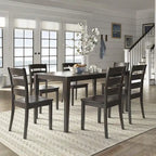 Set da pranzo rettangolare nero antico da 60 pollici