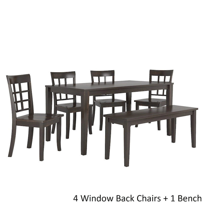 Set da pranzo rettangolare nero antico da 60 pollici