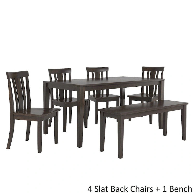 Set da pranzo rettangolare nero antico da 60 pollici