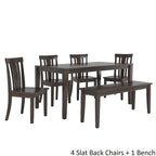 Set da pranzo rettangolare nero antico da 60 pollici