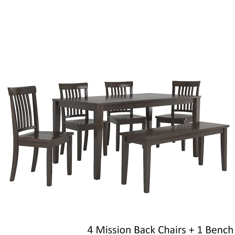 Set da pranzo rettangolare nero antico da 60 pollici