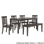 Set da pranzo rettangolare nero antico da 60 pollici