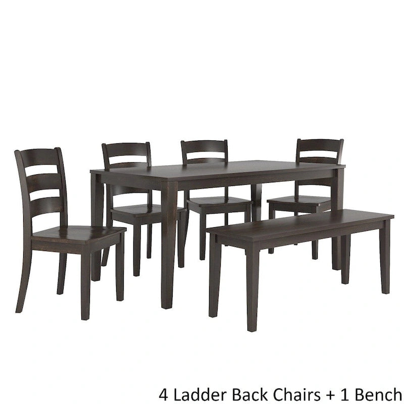 Set da pranzo rettangolare nero antico da 60 pollici