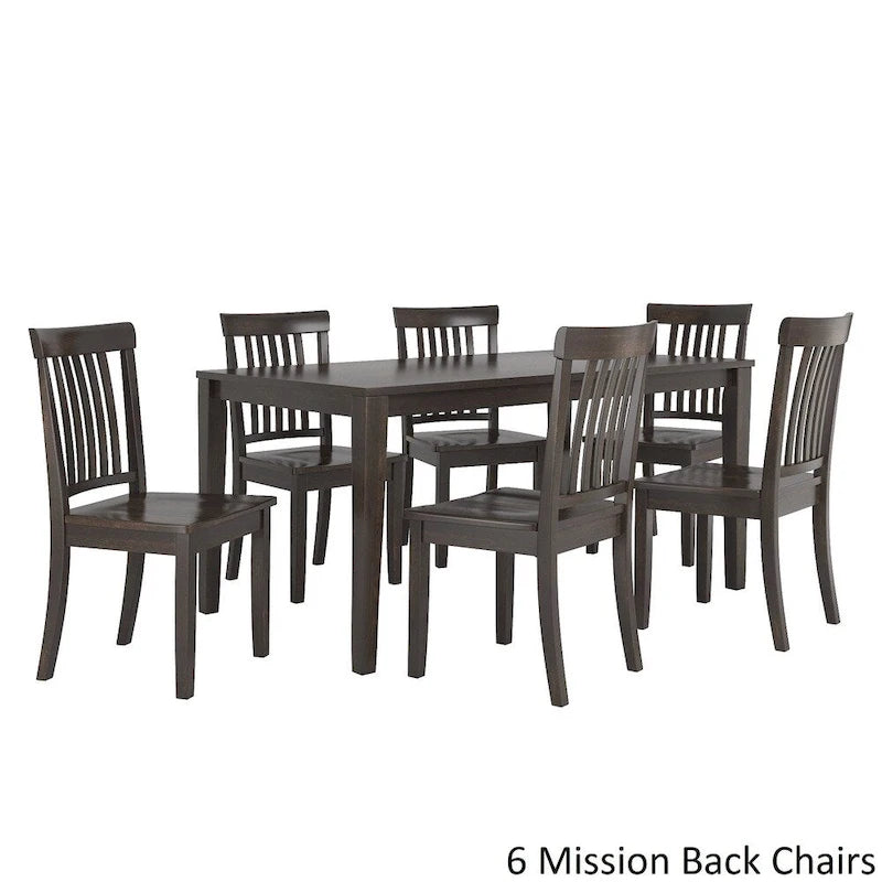 Set da pranzo rettangolare nero antico da 60 pollici