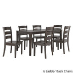 Set da pranzo rettangolare nero antico da 60 pollici