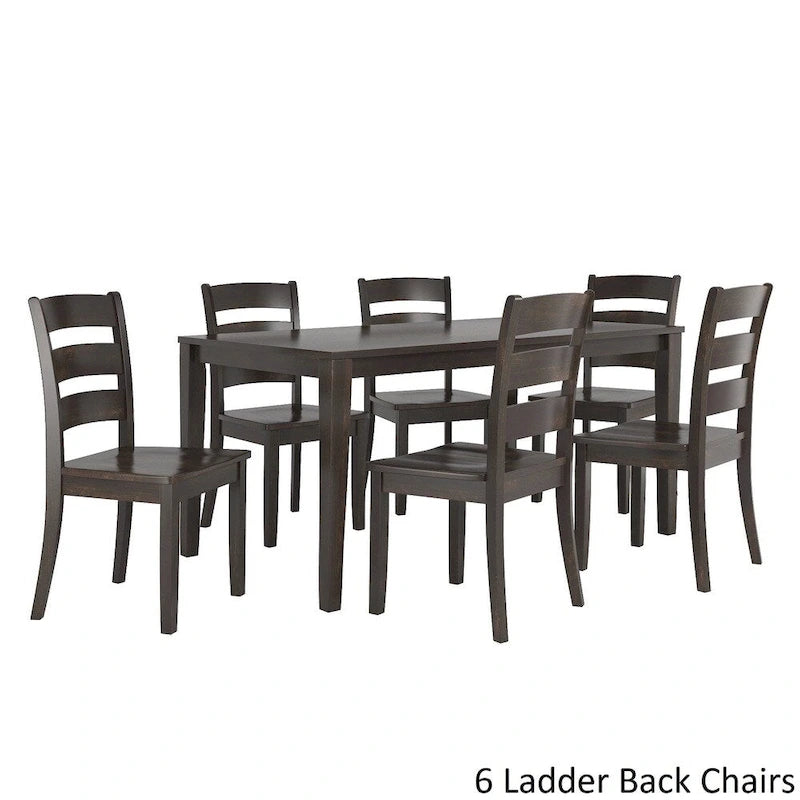 Set da pranzo rettangolare nero antico da 60 pollici