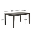 Set da pranzo rettangolare nero antico da 60 pollici
