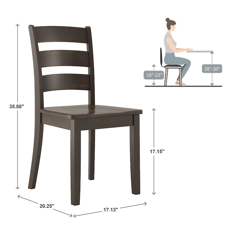 Set da pranzo rettangolare nero antico da 60 pollici