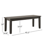 Set da pranzo rettangolare nero antico da 60 pollici